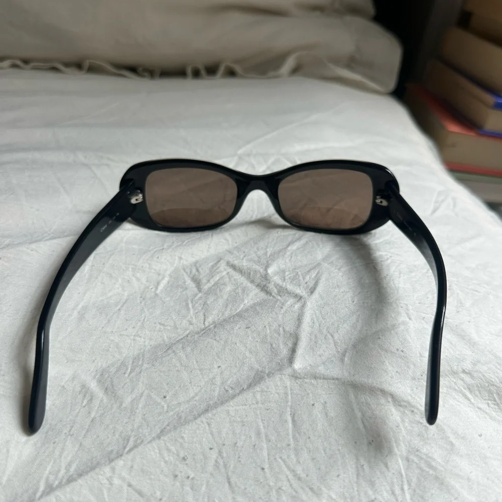 Chloe Brown Rectangular Sunglasses with Blue Case - Picture 4 of 5